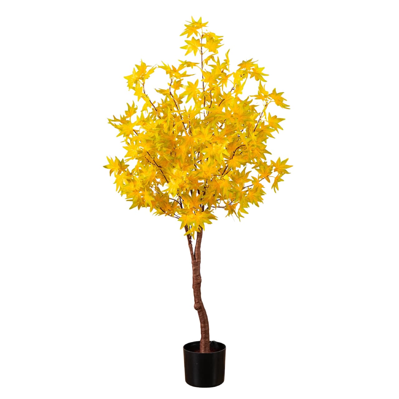 4ft. Pre-Lit Yellow Autumn Maple Artificial Fall Tree with 150 Warm White LED Lights